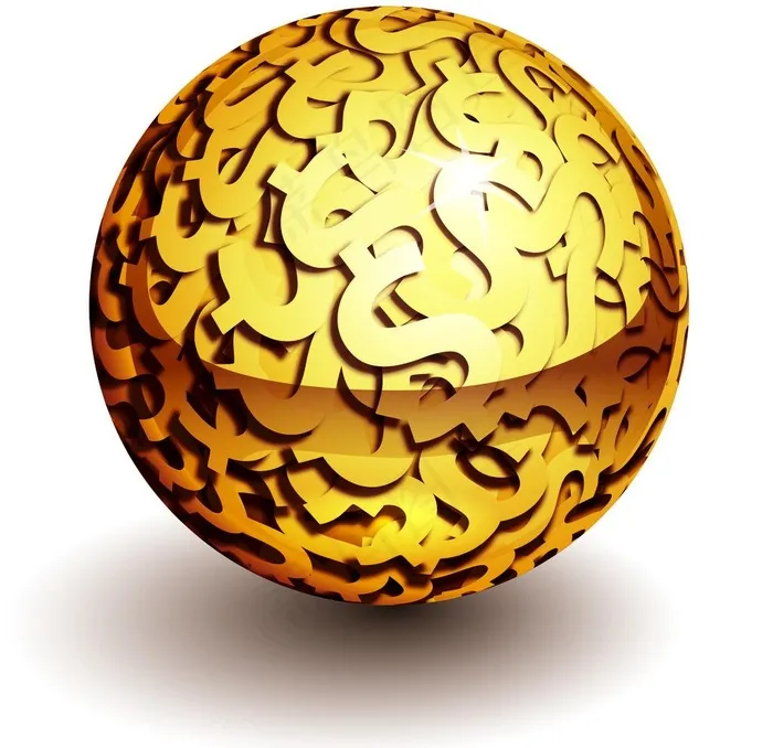 创意金色财富地球图片eps,ai矢量模版下载