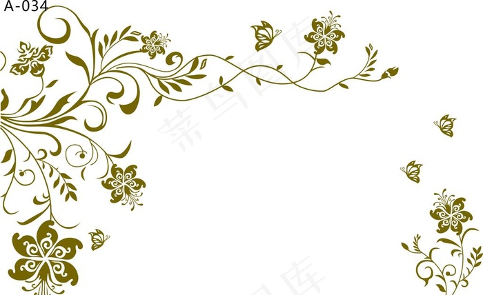 对角花矢量图片