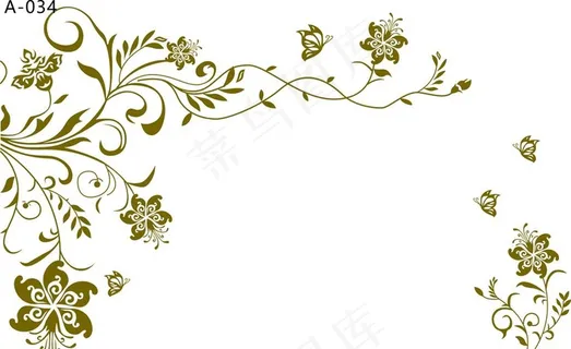 对角花矢量图片