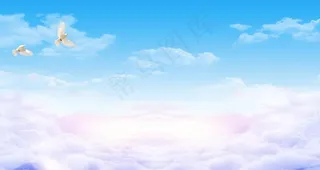蓝天白云白鸽图片