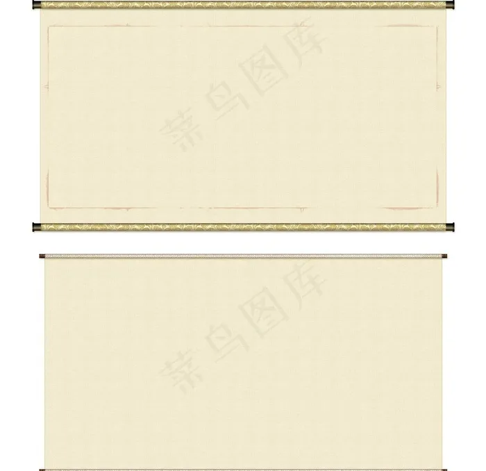 卷轴图片psd模版下载