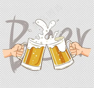 举杯碰杯欢庆啤酒节图片