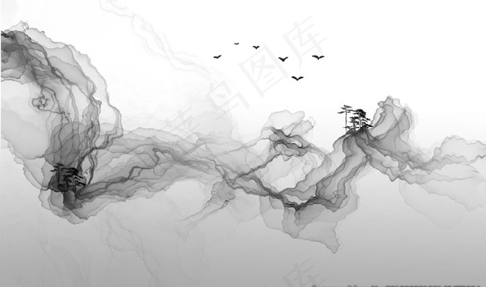 中式意境山水背景墙图片(9071X5669(DPI:72))psd模版下载