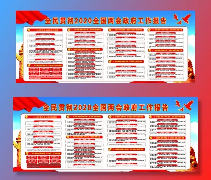 2020年两会*工作报告图片(11811X5118(DPI:100))psd模版下载