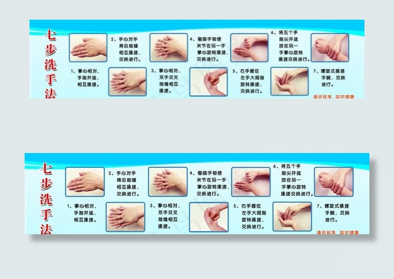七步洗手法图片