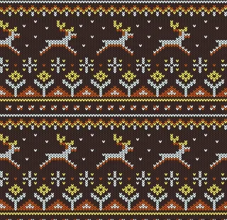 麋鹿十字绣服装纺织图案无缝拼接图片