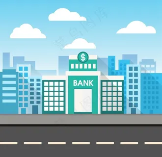 银行建筑矢量图片