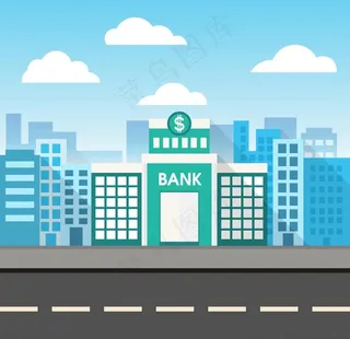 银行建筑矢量图片