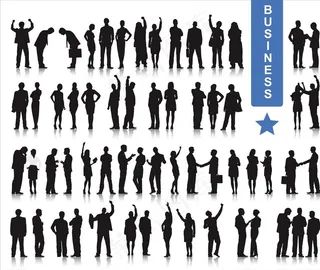 办公人物剪影图片