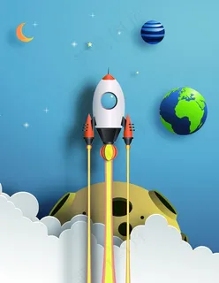 现代卡通宇航员装饰画图片