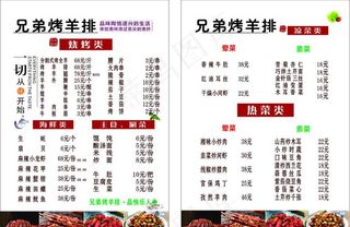 烤羊排菜单图片