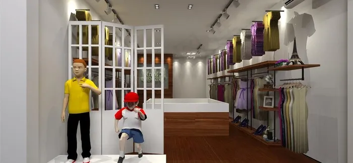 儿童服装店效果图su模型图片