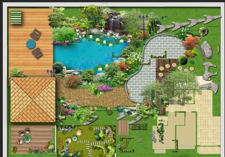 花园渲染素材图片