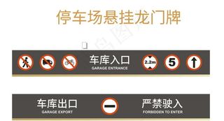 停车场悬挂门牌图片