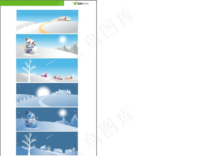 小清新卡通风景创意儿童插画图片ai矢量模版下载