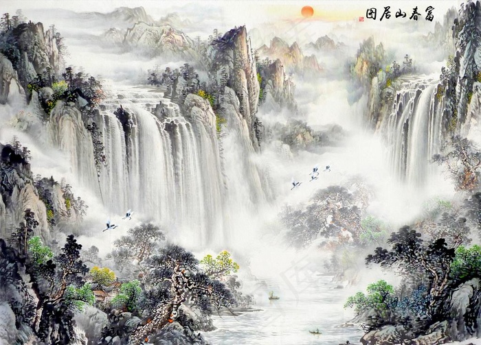 水墨背景墙图片