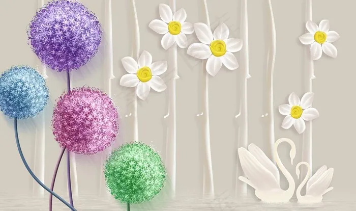 蒲公英图片(9071X5641(DPI:72))psd模版下载