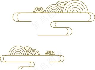 中国风暗金色祥云素材图片