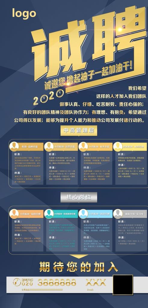 招聘广告图片(2480X4843(DPI:150))psd模版下载