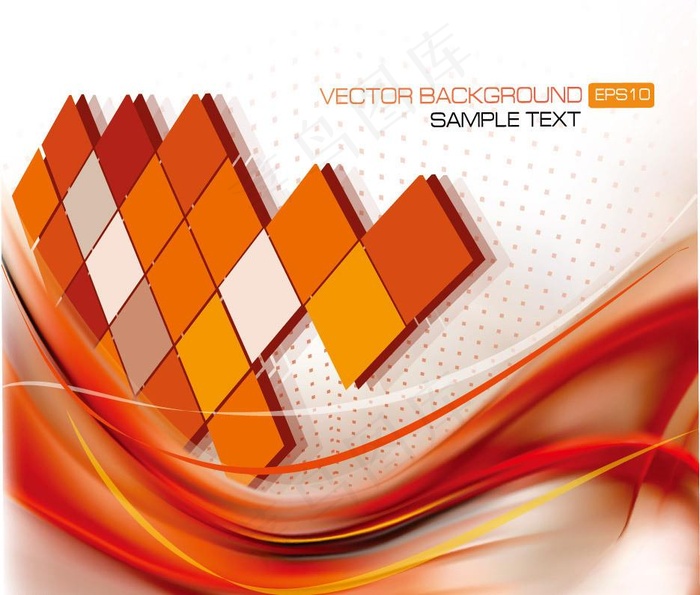 流畅动感线条格子圆点 商务科技背景图片