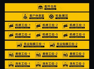 汽车维修标牌工位牌图片