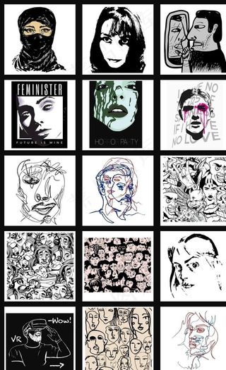 抽象手绘涂鸦人物头像图片