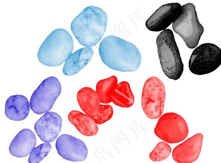 沙滩鹅卵石笔刷