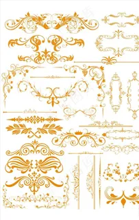 欧式花纹花边分隔符ppt底纹样图片