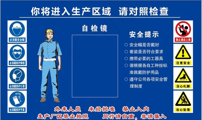 自检镜 安全标识图片psd模版下载