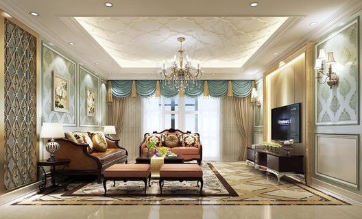 欧式客厅效果图图片