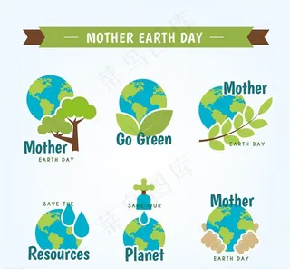 蓝色世界地球日标签图片