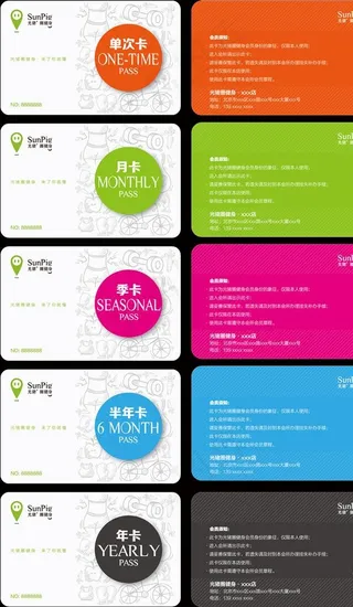 光猪圈次卡月卡季卡半年卡年卡图片