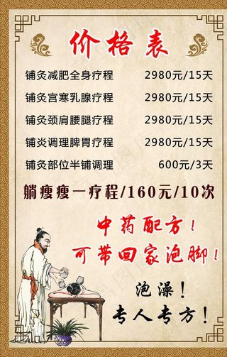 价格表图片