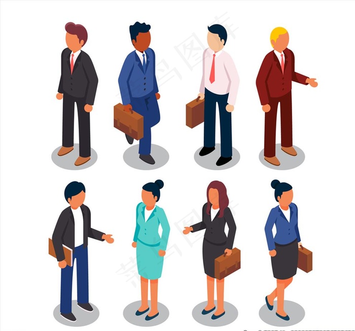 立体无表情商务人物图片