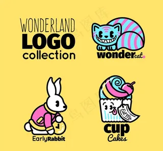 彩色仙境标志矢量素材图片