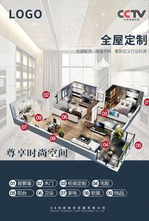 全屋定制海报图片