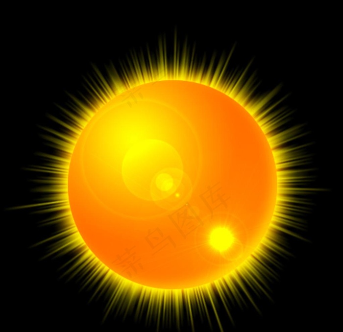 炫光太阳光芒四射太阳图片psd模版下载
