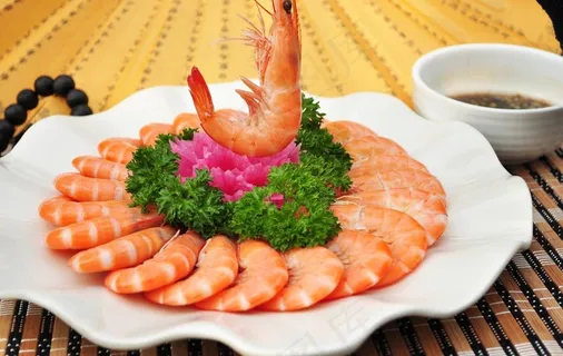 虾白灼虾图片