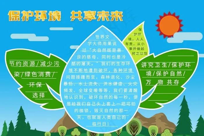 保护环境宣传栏图片psd模版下载