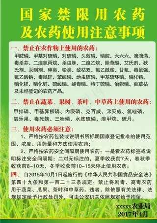 国家禁用农药宣传海报图片