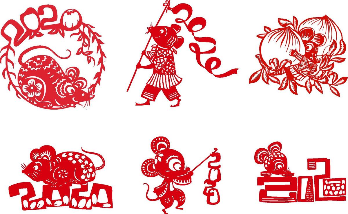 鼠年贴纸图片