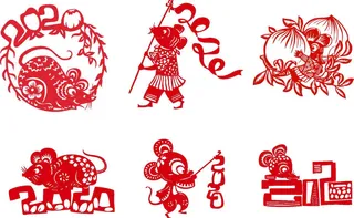 鼠年贴纸图片