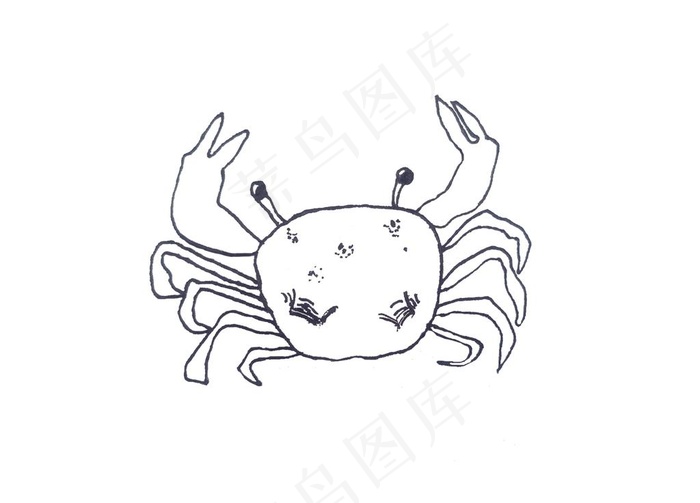 手绘螃蟹图片