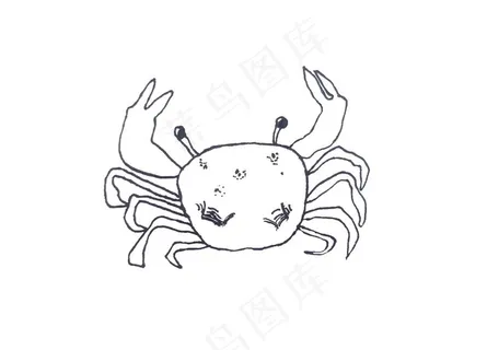 手绘螃蟹图片