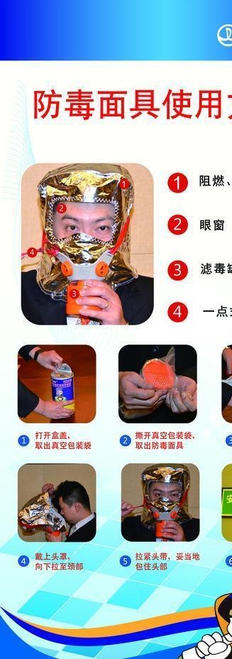 防毒面具展板易拉宝图片