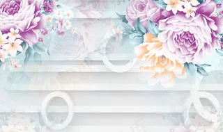 花藤 牡丹 背景墙图片