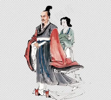 国学人物插画图片