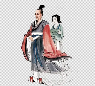 国学人物插画图片