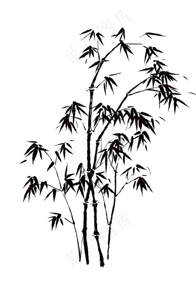 矢量水墨竹子图片ai矢量模版下载