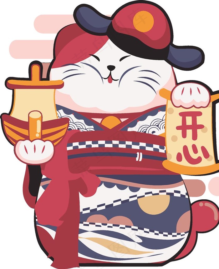 招财猫图片eps,ai矢量模版下载